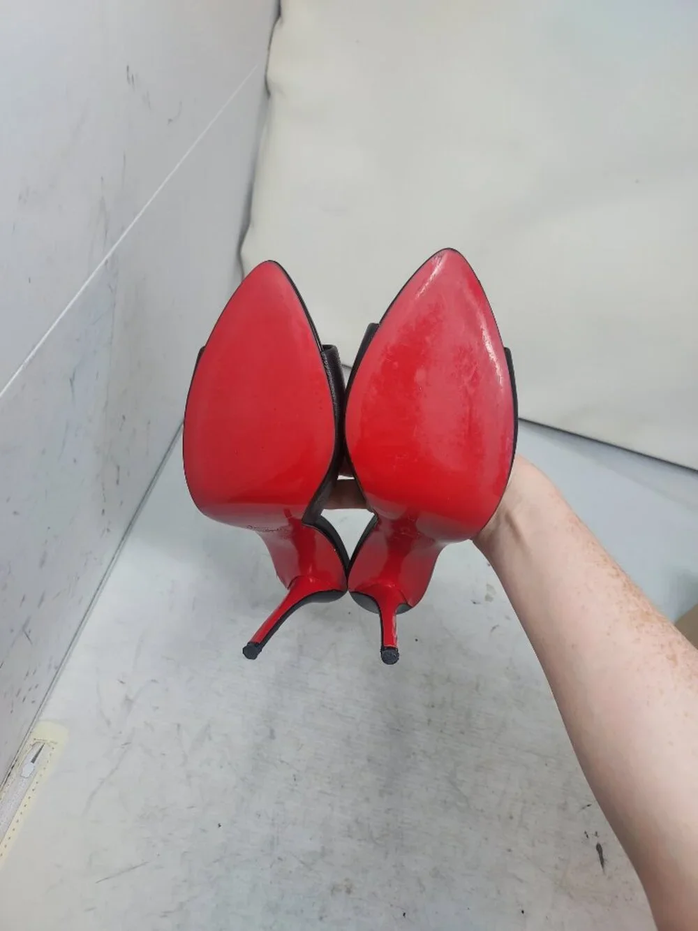Christian Louboutin Black Miss Z Leather Mule Heel Sandal